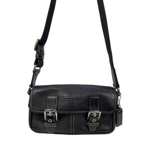 Coach Leatherware Black Leather Crossbody Flap Bag G040-1404